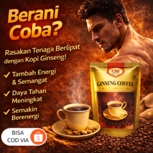 Ginseng Coffee 20 Sachet Perpaduan Kopi Arabika, Robusta & Ekstrak Ginseng